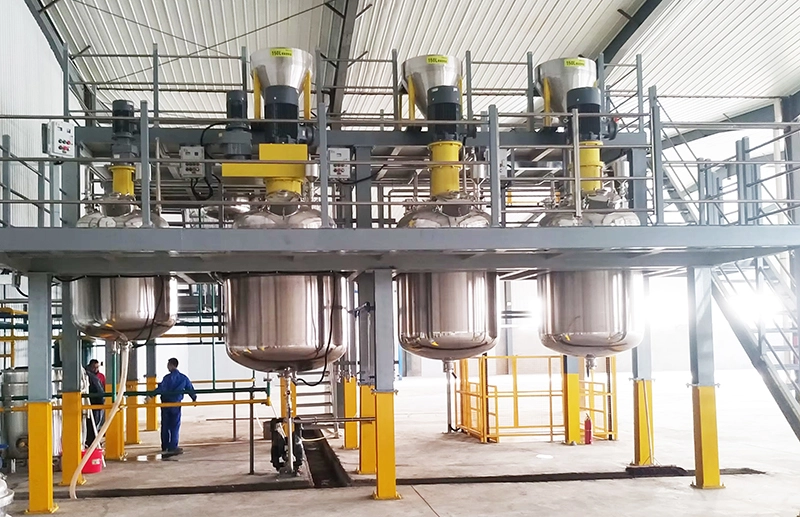 Linha de produ&ccedil;&atilde;o completa de tinta industrial &agrave; base de &aacute;gua