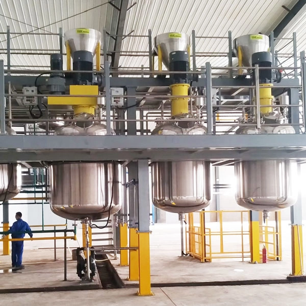 Linha de produ&ccedil;&atilde;o completa de tinta industrial &agrave; base de &aacute;gua
